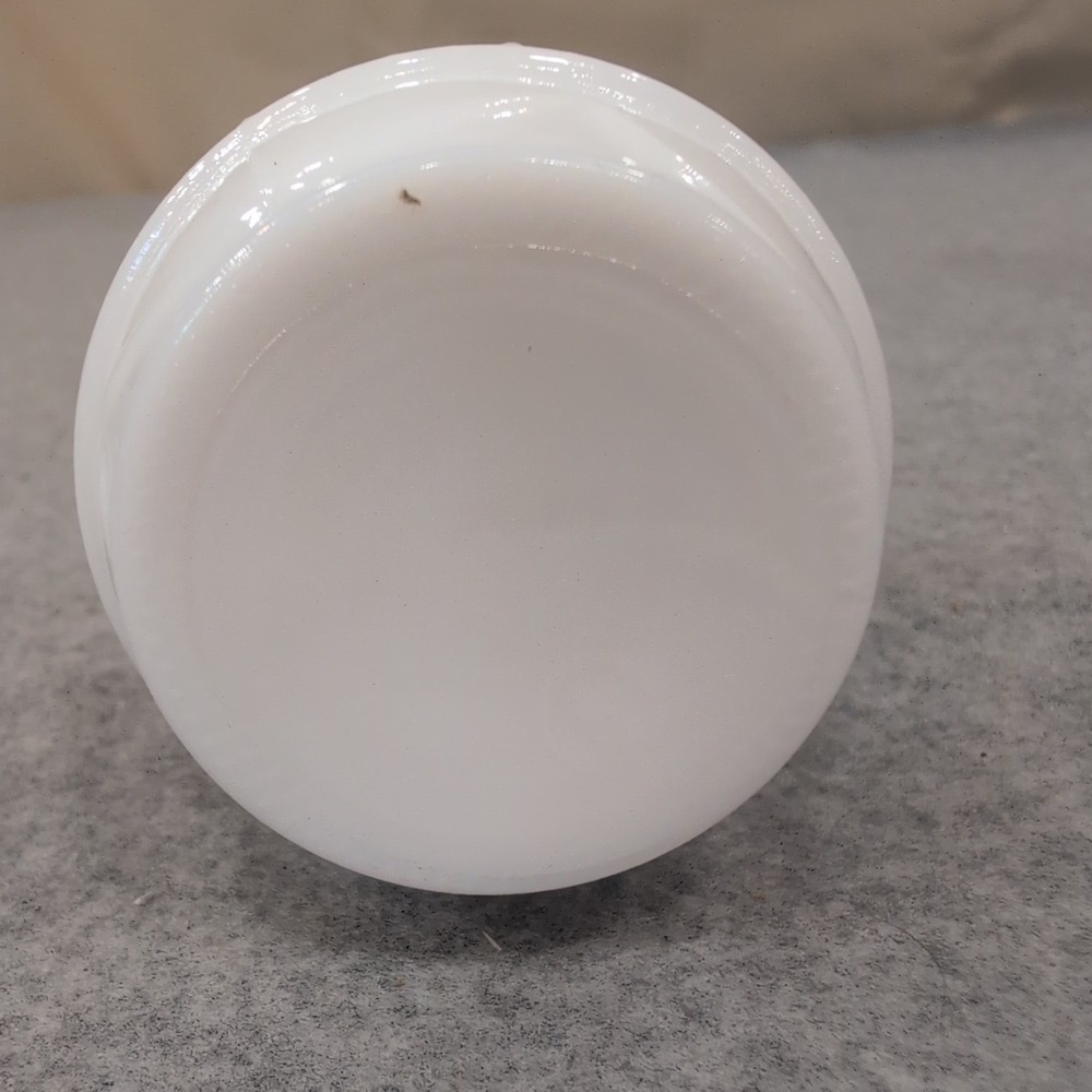 Vintage White Milk Glass Ribbed Bud Vase with Ruffled Rim - Picture 6 of 6